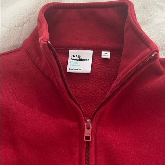 TNA women’s Bold Red Zip-Up Sweater - Picture 2 of 2